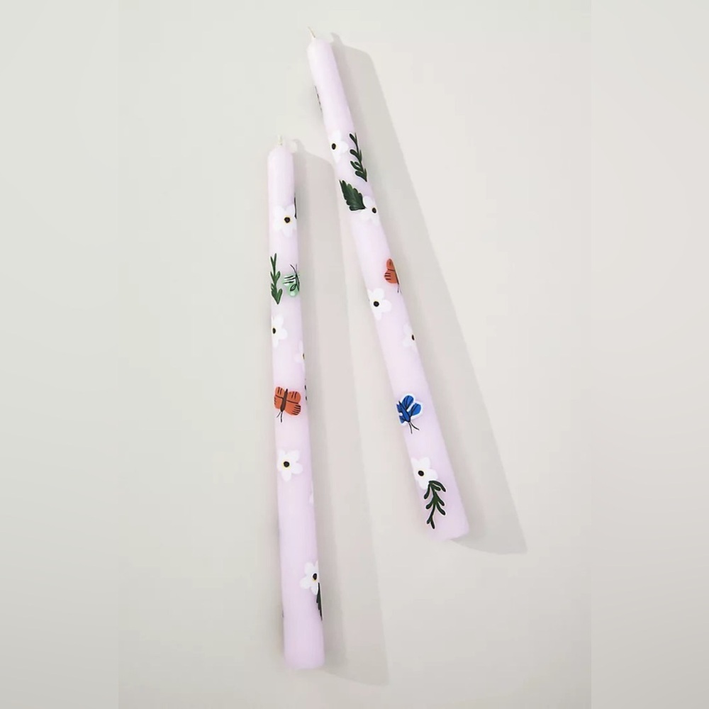 Anthropologie Faye Handpainted Taper Candles - Set of 2
